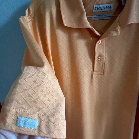 Tehama Mens Golf Polo Shirt Orange  size LG - Picture 6 of 12
